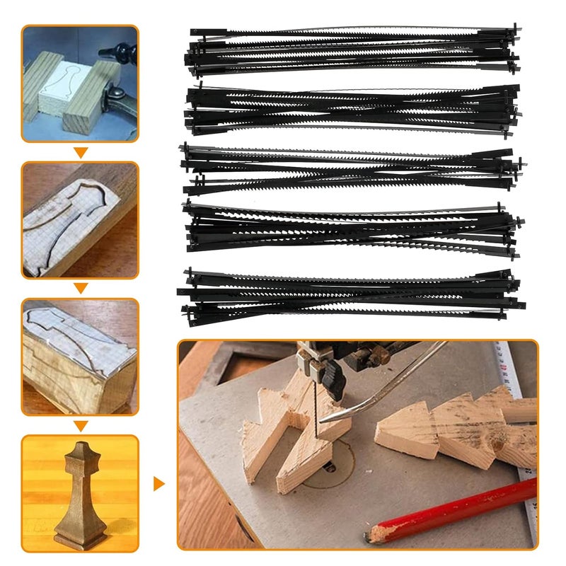 SOEWWEKLAX 60Pcs 5-Inch Scroll Saw Blade Pin End Replacement for Wen 3921 3923, Dremel, Craftsman, Penn State, Delta, Ryobi and All 15in.and 16in.Scroll Saw for Wood - Image 4